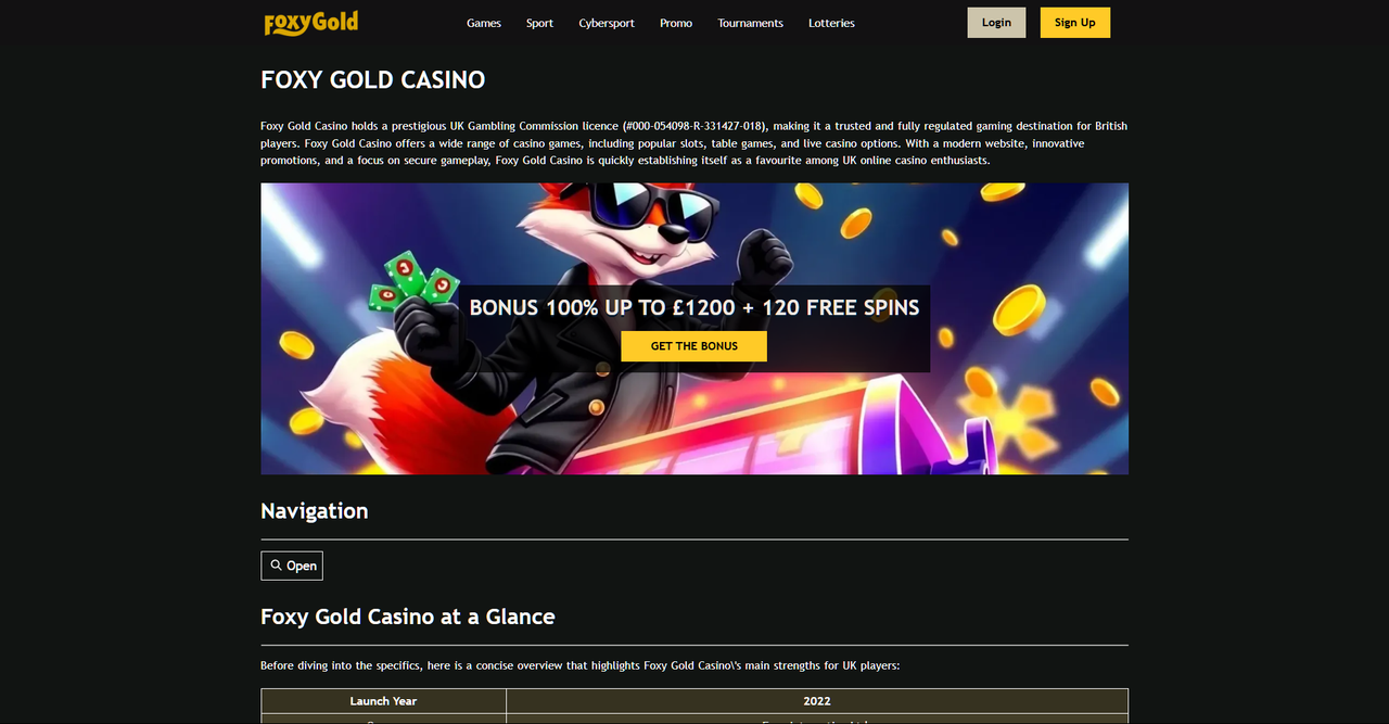 FoxyGold Casino - Nouvelle Génération de Casino en Ligne Casino